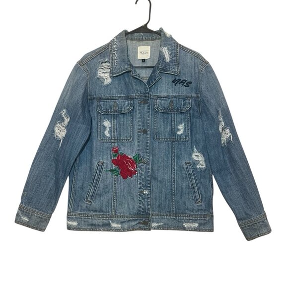 Hidden Jeans Jackets & Blazers - Hidden Embroidered Distressed Denim Jean Jacket Size Small Grunge Y2K Women's